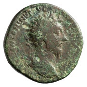 Sestertius - Marcus Aurelius and Lucius Verus CONG AVG III TR POT XX IMP III COS III S C obverse image