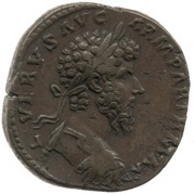 Sestertius - Lucius Verus TR POT VI IMP III COS II S C obverse image