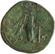 Sestertius - Lucius Verus TR POT VI IMP III COS II S C, Rome, 165-166 reverse image