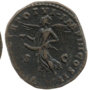 Sestertius - Lucius Verus VICT AVG TR P VI COS II S C; Victory, Rome, 165-166 reverse image