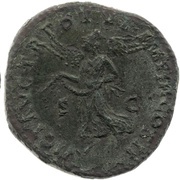 Sestertius - Lucius Verus VICT AVG TR P VI COS II S C; Victory, Rome, 165-166 reverse image