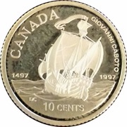 10 Cents - Elizabeth II Caboto's Voyage, Canada, 1997 reverse image