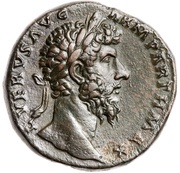 Sestertius - Lucius Verus TR POT VI IMP IIII COS II S C; Victory obverse image