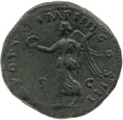 Sestertius - Lucius Verus TR POT VI IMP IIII COS II S C; Victory, Rome, 166 reverse image