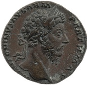 Sestertius - Marcus Aurelius and Lucius Verus CONG AVG IIII TR P XXI IMP IIII COS III S C obverse image