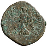 Sestertius - Lucius Verus TR POT VII IMP IIII COS III S C; Victory, Rome, 166-167 reverse image