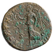 Sestertius - Marcus Aurelius TR POT XXII IMP IIII COS III S C; Victory, Rome, 167-168 reverse image