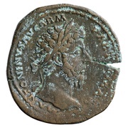Sestertius - Marcus Aurelius TR POT XXII IMP V COS III S C FORT RED; Fortuna obverse image
