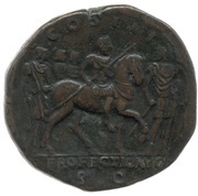 Sestertius - Marcus Aurelius PROFECTIO AVG COS III SC, Rome, 168-169 reverse image