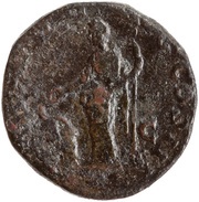 Sestertius - Marcus Aurelius SALVTI AVG COS III S C; Salus, Rome, 168-169 reverse image
