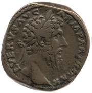 Sestertius - Lucius Verus TR POT VIIII IMP V COS III S C FORT RED; Fortuna obverse image