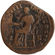 Sestertius - Lucius Verus TR POT VIIII IMP V COS III S C; Aequitas, Rome, 168-169 reverse image