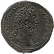 Sestertius - Marcus Aurelius PROFECTIO AVG S C COS III obverse image