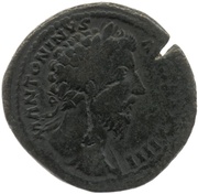 Sestertius - Marcus Aurelius SALVTI AVG COS III S C; Salus obverse image