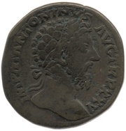 Sestertius - Marcus Aurelius CONCORDIA EXERCITVVM COS III S C; Concordia obverse image