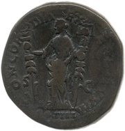 Sestertius - Marcus Aurelius CONCORDIA EXERCITVVM COS III S C; Concordia, Rome, 170-171 reverse image