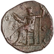 Sestertius - Marcus Aurelius COS III S C; Jupiter, Rome, 170-171 reverse image