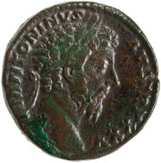 Sestertius - Marcus Aurelius IMP VI COS III S C; Victory obverse image