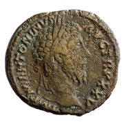 Sestertius - Marcus Aurelius VOTA SOL DECENN COS III S C obverse image