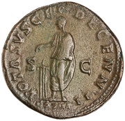 Sestertius - Marcus Aurelius VOTA SVSCEP DECENN II COS III S C, Rome, 170-171 reverse image