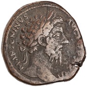 Sestertius - Marcus Aurelius IMP VI COS III S C; Roma and Victory obverse image