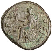 Sestertius - Marcus Aurelius IMP VI COS III S C; Roma and Victory, Rome, 171-172 reverse image