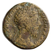 Sestertius - Marcus Aurelius GERMANICO AVG IMP VI COS III S C obverse image