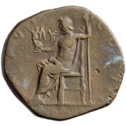 Sestertius - Marcus Aurelius IMP VI COS III S C; Jupiter, Rome, 172-173 reverse image