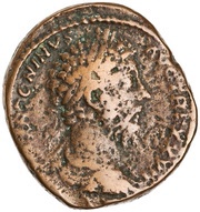 Sestertius - Marcus Aurelius IMP VI COS III S C RELIG AVG; Mercury obverse image