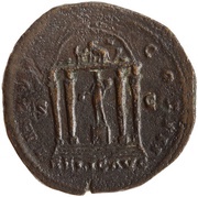 Sestertius - Marcus Aurelius IMP VI COS III S C RELIG AVG; Mercury, Rome, 172-173 reverse image