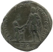 Sestertius - Marcus Aurelius RESTITVTORI ITALIAE IMP VI COS III S C; Italia, Rome, 172-173 reverse image