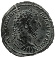 Sestertius - Marcus Aurelius VICT GER (A) IMP VI COS III S C obverse image