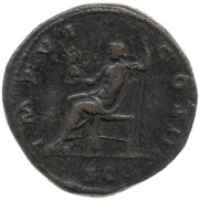 Sestertius - Marcus Aurelius IMP VI COS III S C; Jupiter, Rome, 173-174 reverse image