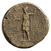 Sestertius - Marcus Aurelius IMP VII COS III S C; Roma and Victory, Rome, 174 reverse image