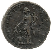 Sestertius - Marcus Aurelius IMP VII COS III S C; Annona, Rome, 174-175 reverse image