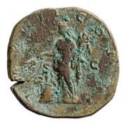 Sestertius - Marcus Aurelius IMP VII COS III S C; Annona, Rome, 174-175 reverse image