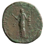 Sestertius - Marcus Aurelius IMP VII COS III S C; Fides, Rome, 174-175 reverse image