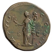 Sestertius - Marcus Aurelius IMP VII COS III S C; Fides, Rome, 174-175 reverse image