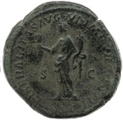 Sestertius - Marcus Aurelius LIBERALITAS AVG VI IMP VII COS III S C; Liberalitas, Rome, 174-175 reverse image