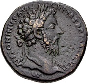 Sestertius - Marcus Aurelius TR P XXIX IMP VIII COS III S C; Annona obverse image