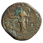 Sestertius - Marcus Aurelius IMP VIII COS III CLEMENTIA AVG S C; Clementia, Rome, 175-176 reverse image