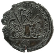 Sestertius - Marcus Aurelius IMP VIII COS III DE GERMANIS S C, Rome, 175-176 reverse image