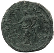 Sestertius - Marcus Aurelius TR P XXX IMP VIII COS III S C; Aequitas, Rome, 175-176 reverse image