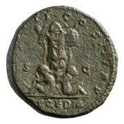 Sestertius - Marcus Aurelius and Commodus IMP VIII COS III P P DE GERM S C, Rome, 176-177 reverse image