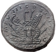 Sestertius - Marcus Aurelius IMP VIII COS III P P DE GERMANIS S C, Rome, 176-177 reverse image
