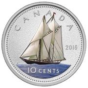 10 Cents - Elizabeth II The Bluenose, Canada, 2016 reverse image