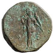 Sestertius - Faustina the Younger AETERNITAS S C; Aeternitas, Rome, 176-180 reverse image