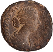 Sestertius - Faustina the Younger AETERNITAS S C; Aeternitas obverse image