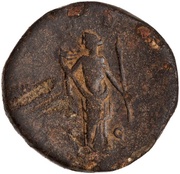 Sestertius - Faustina the Younger AETERNITAS S C; Aeternitas, Rome, 176-180 reverse image