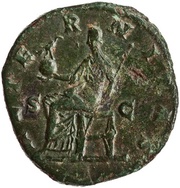 Sestertius - Faustina the Younger AETERNITAS S C; Aeternitas, Rome, 176-180 reverse image